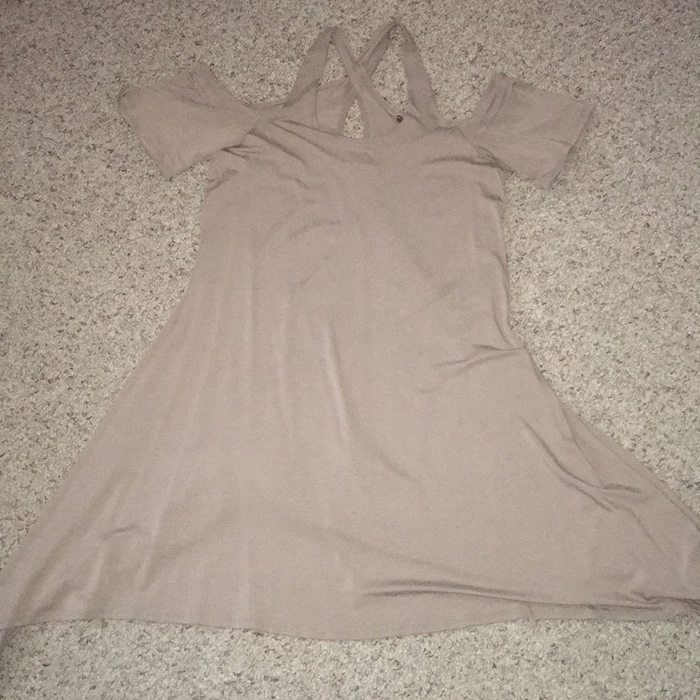 BKE Off the shoulder dress with crossed straps!